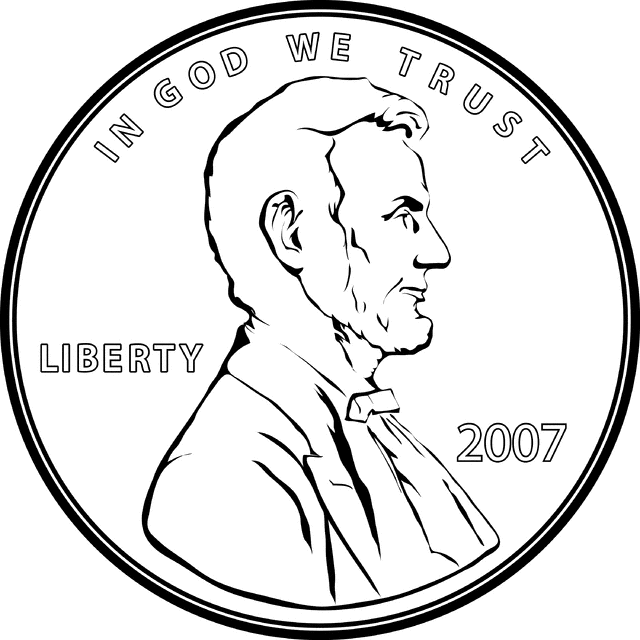 Portrait on a penny clipart