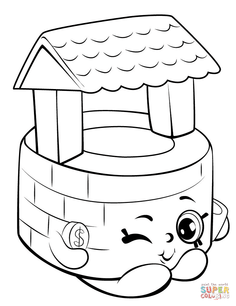 Penny wishing well shopkin coloring page free printable coloring pages