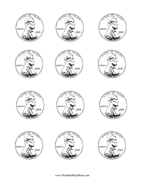 Printable paper penny to color