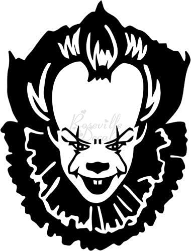 It pennywise scary clown vinyl decal sticker for home office decor vehicle window sign size