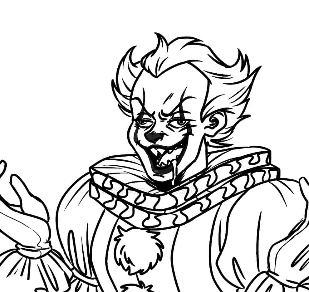 Clown pennywise from it coloring page