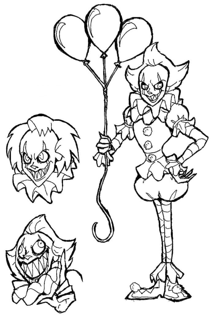 Clown pennywise from it coloring page