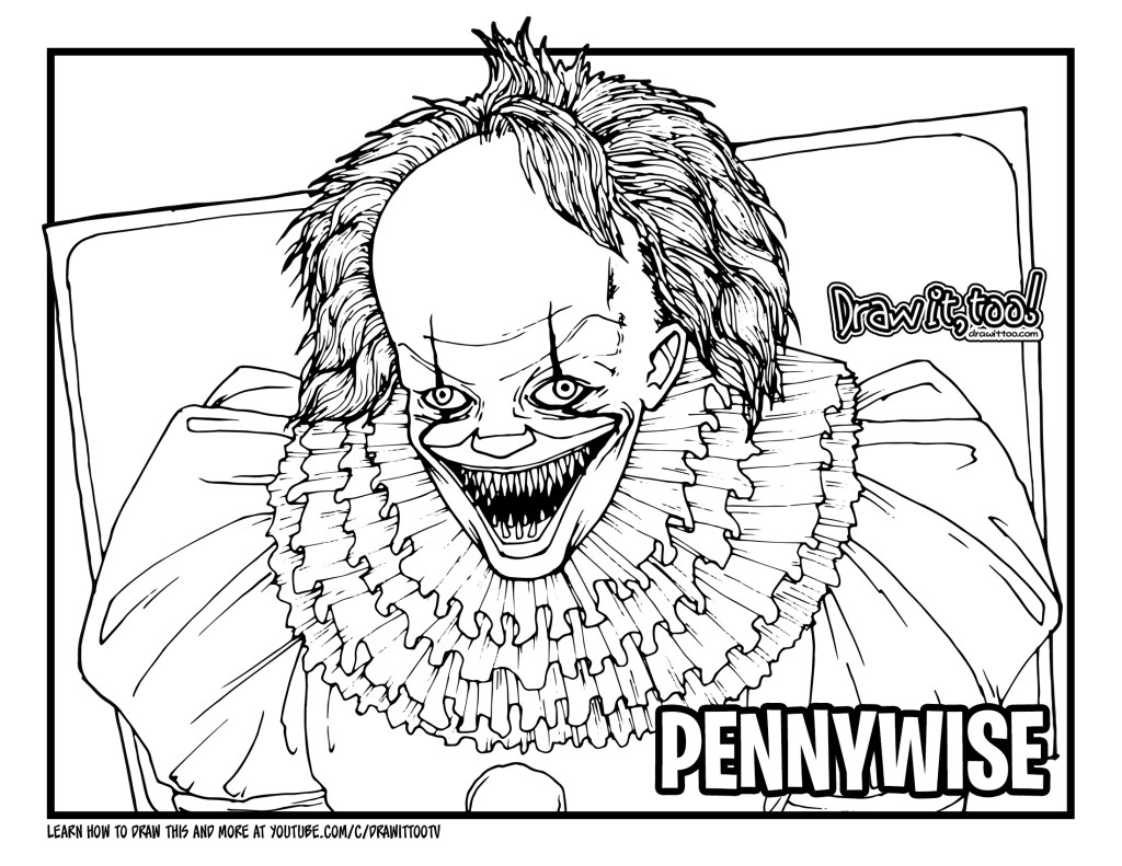 How to draw pennywise with teeth it drawing tutorial