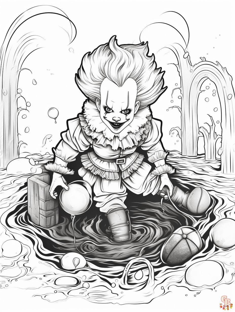 Get spooky with free pennywise coloring pages from