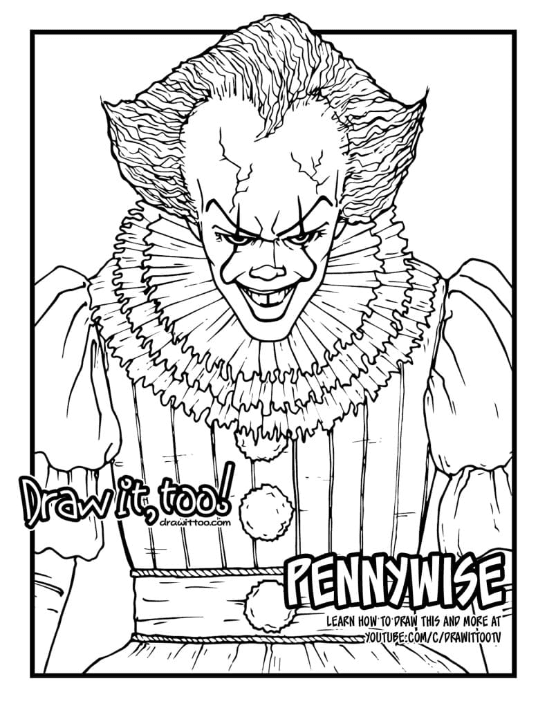 Pennywise spider printable coloring page