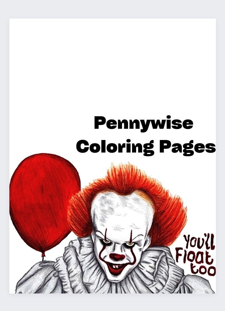 Pennywise coloring pages stephen kind it coloring pages coloring book instant download