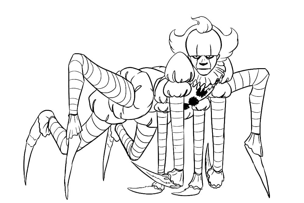 Pennywise spider coloring page