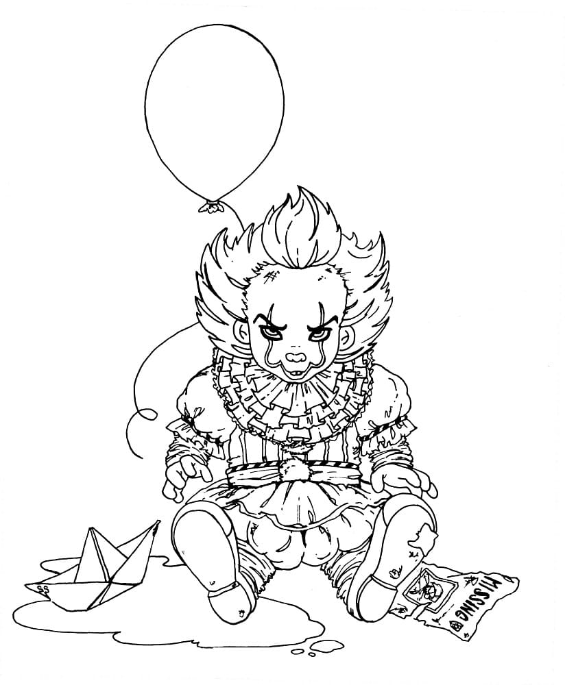 Cute little pennywise coloring page