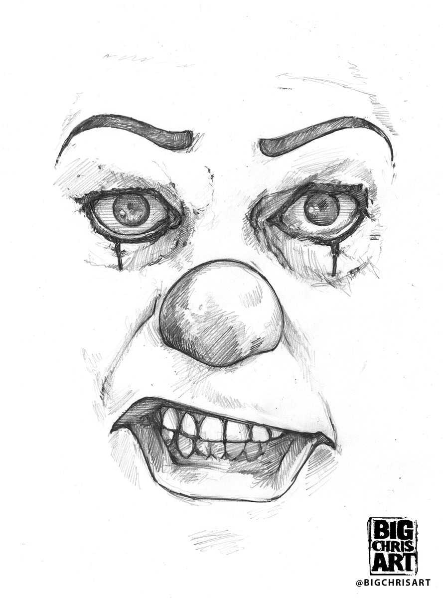 Original art pennywise old original pencil drawing â big chris art