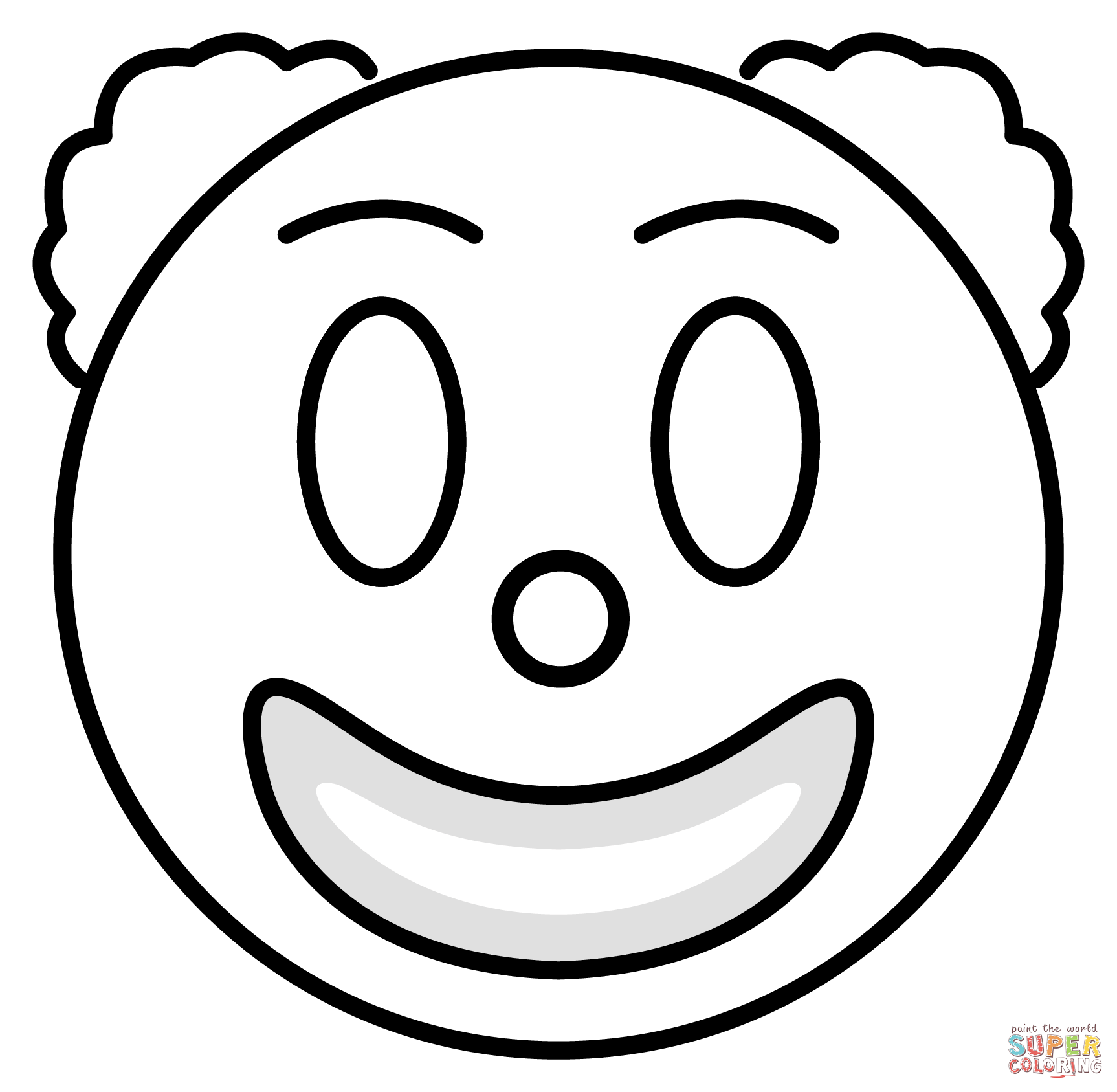 Clown face emoji coloring page free printable coloring pages