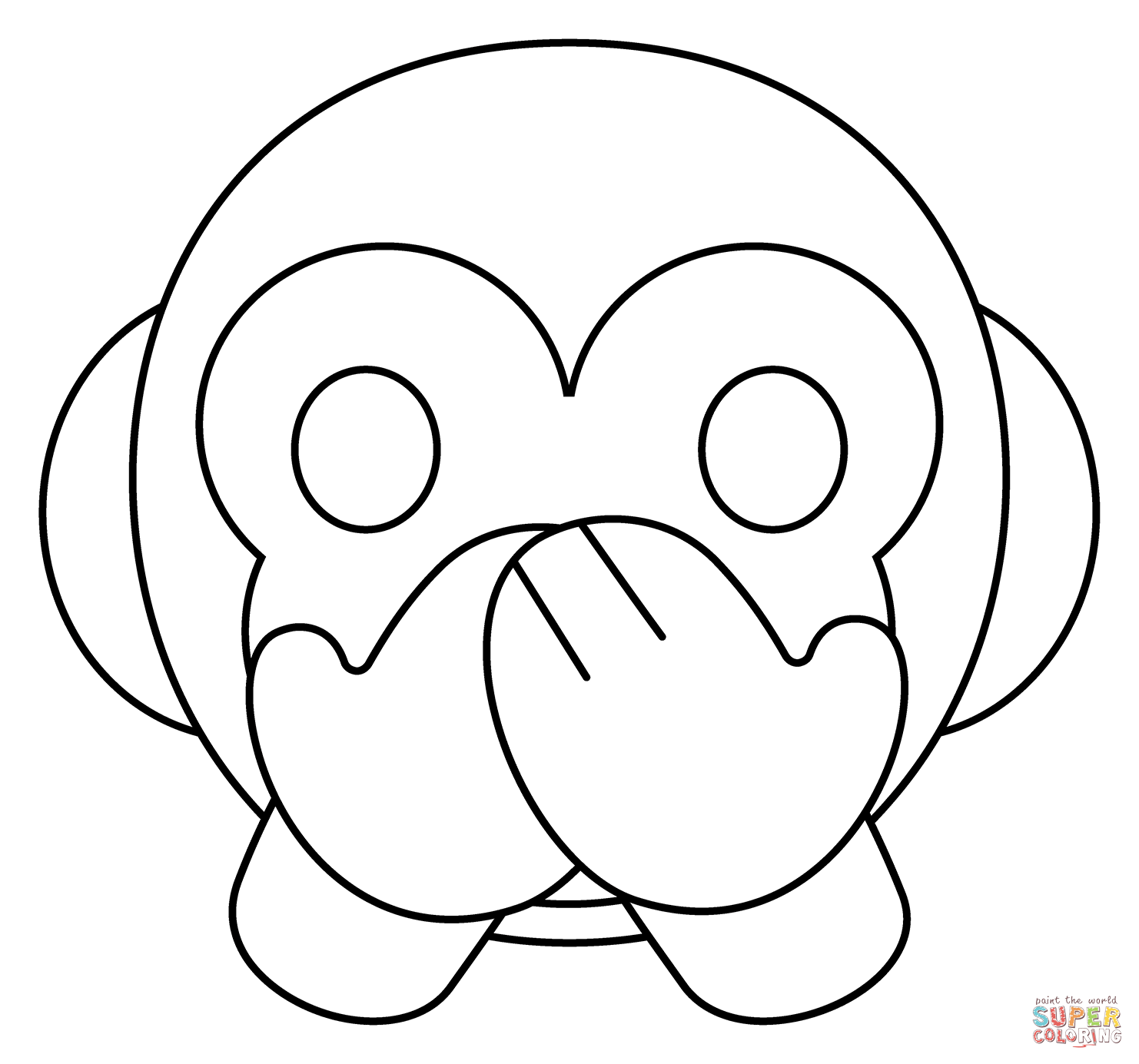 Speak no evil monkey emoji coloring page free printable coloring pages