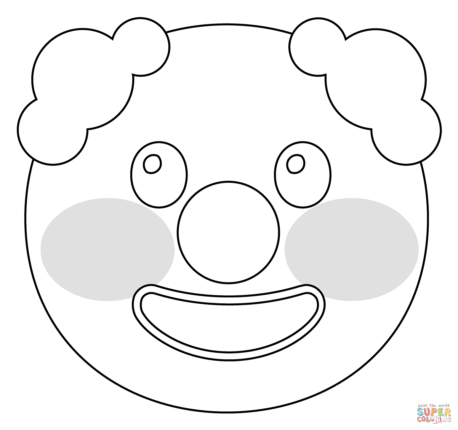 Clown face emoji coloring page free printable coloring pages