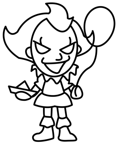 Chibi pennywise boy coloring page free printable coloring pages