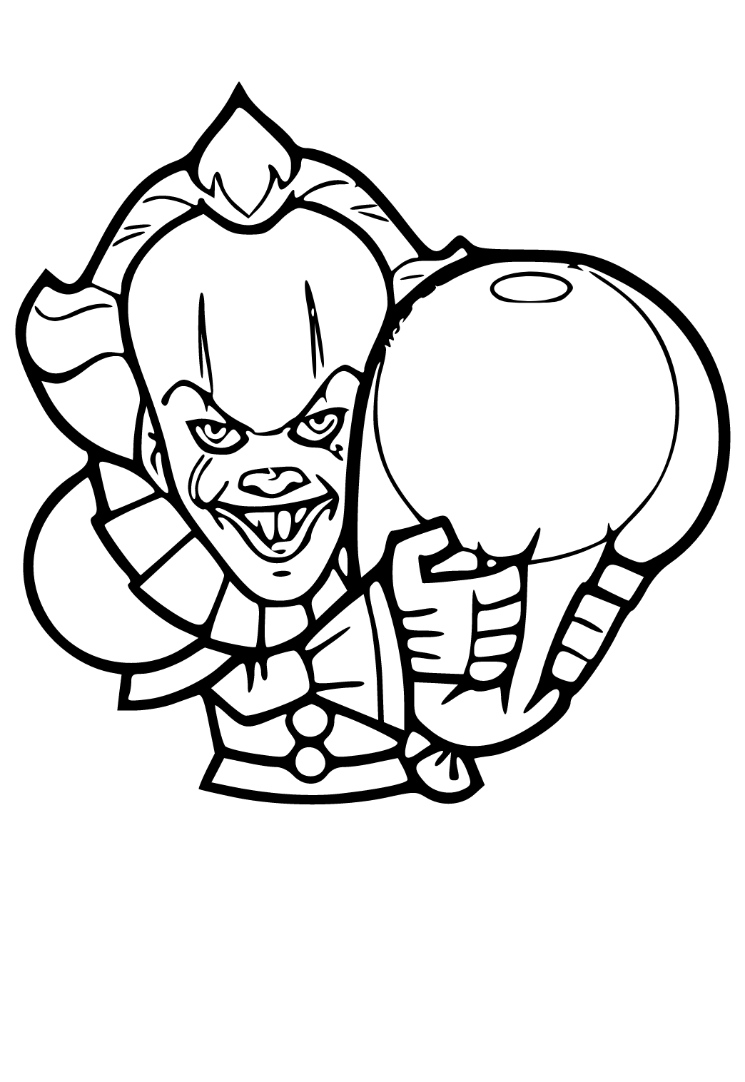 Free printable pennywise cute coloring page for adults and kids