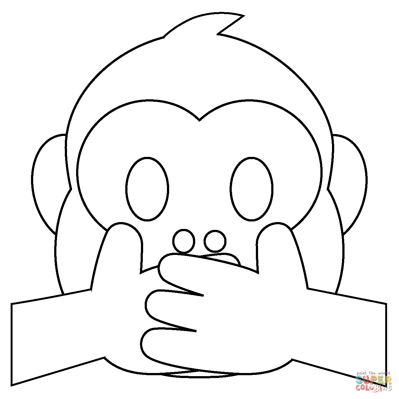 Speak no evil monkey emoji coloring page free printable coloring pages