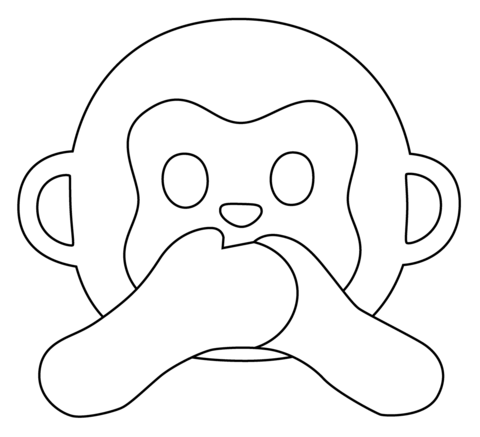 Speak no evil monkey emoji coloring page free printable coloring pages