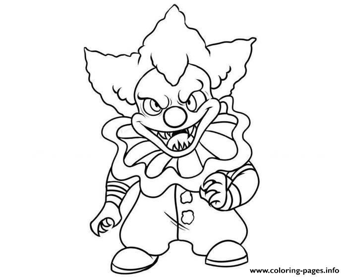 Pennywise mini clown coloring page printable