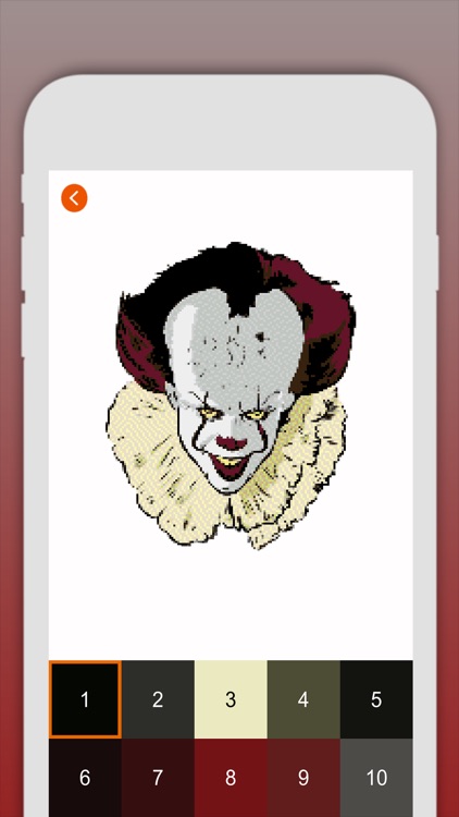 Pennywise coloring pixel art by salim senhaji