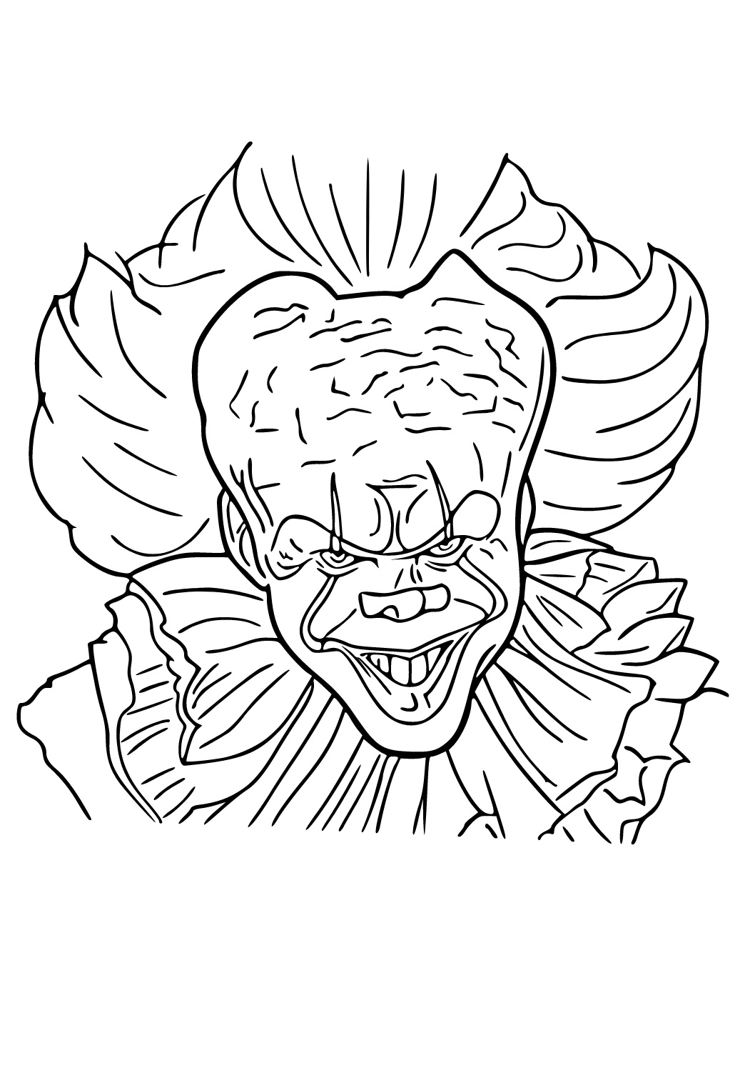 Free printable pennywise scary coloring page sheet and picture for adults and kids girls and boys