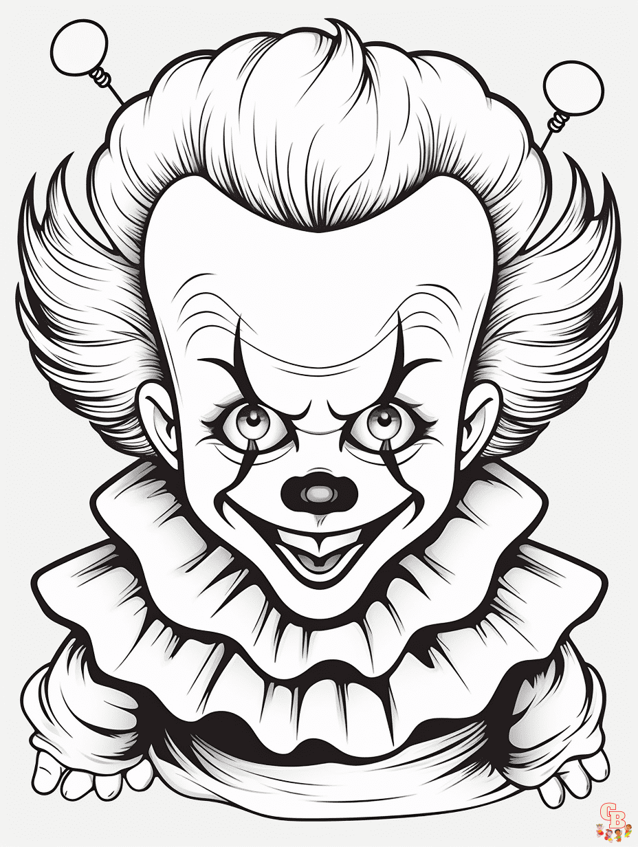 Get spooky with free pennywise coloring pages from