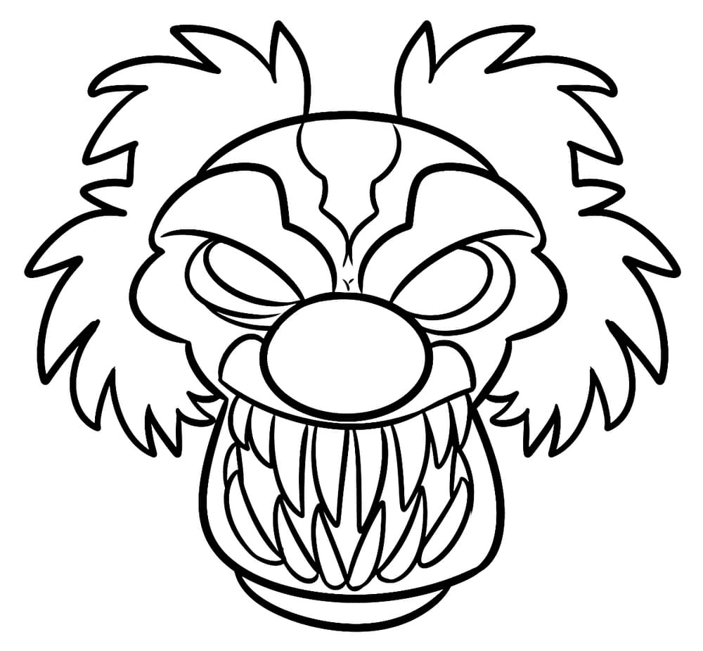 Pennywise mask coloring page