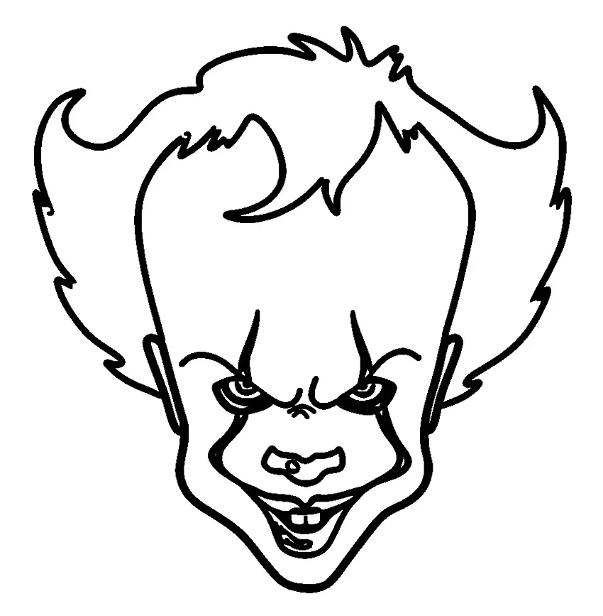 Pennywises smiling face coloring page