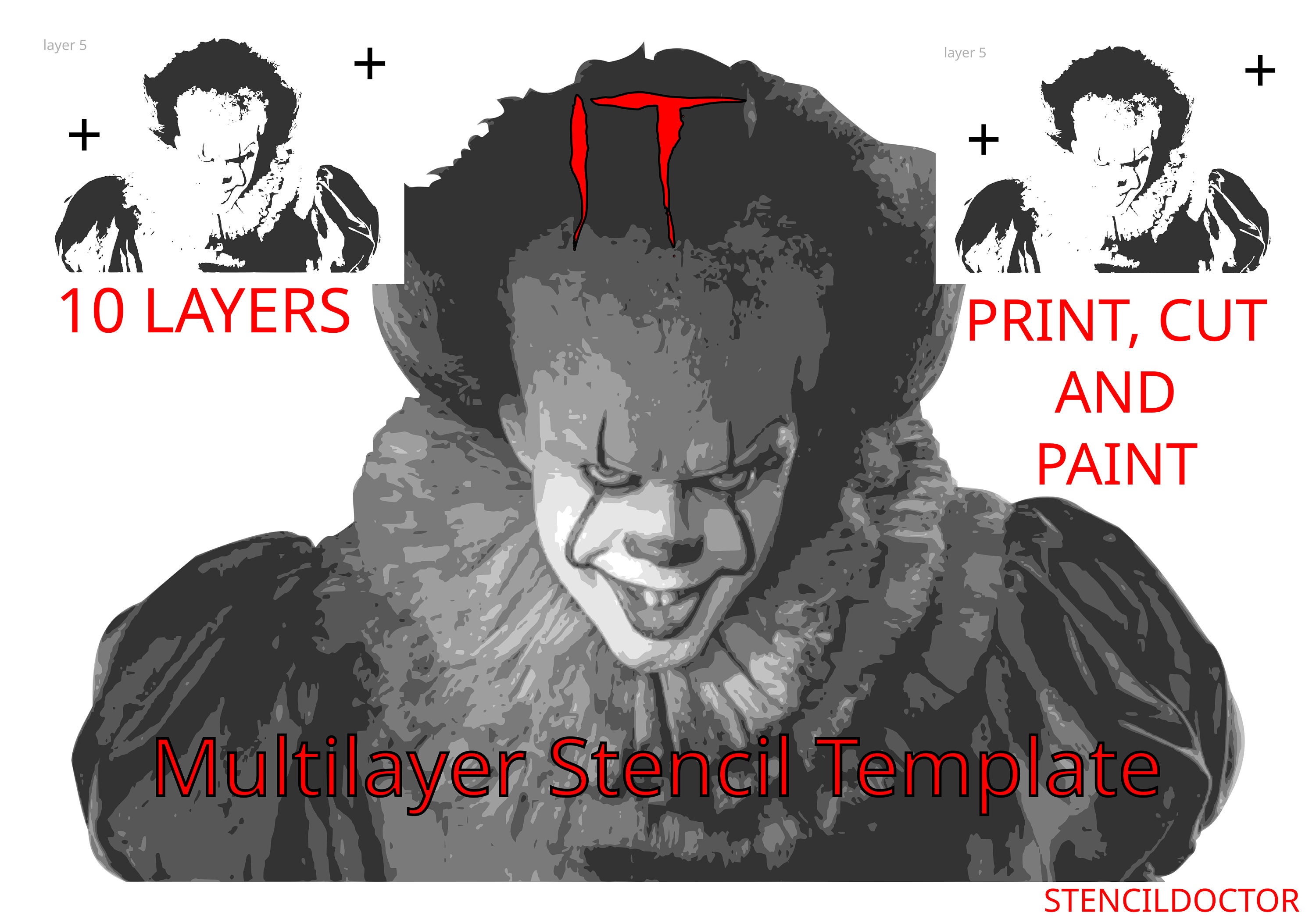 Pennywise it layers halloween horror multi