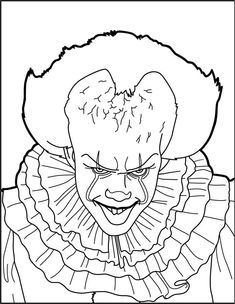 Pennywise coloring pages ideas scary but fun scary coloring