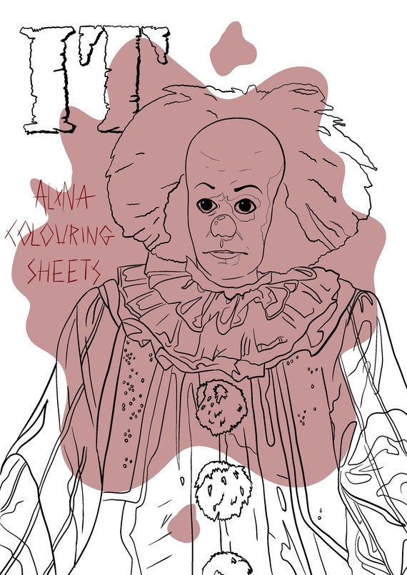 Pennywise it colouring sheet downloadable pdf