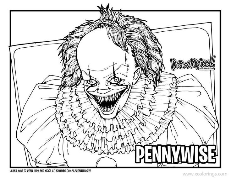 Pennywise coloring pages black and white