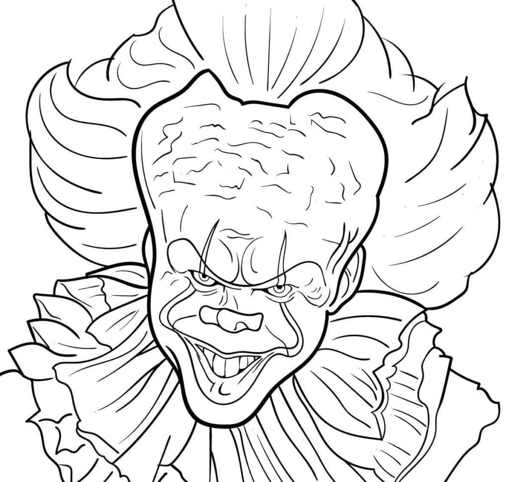 Creepy pennywise coloring page