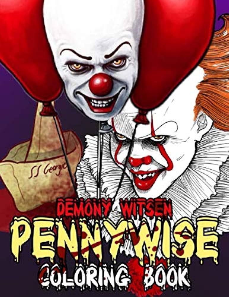 Pennywise loring book adult stephen king books with fun easy relaxing loring pages witsen demony books