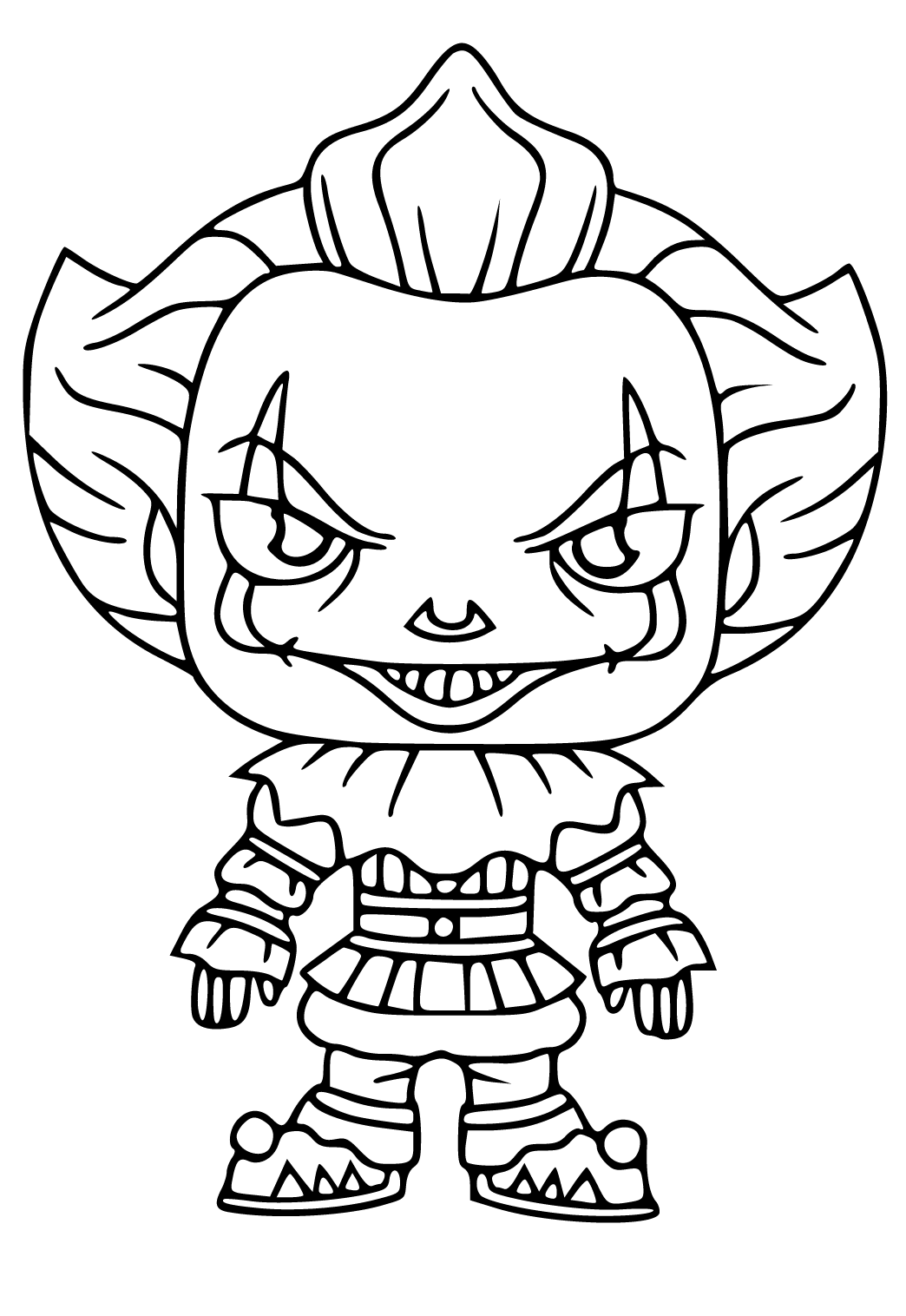 Free printable pennywise baby coloring page for adults and kids