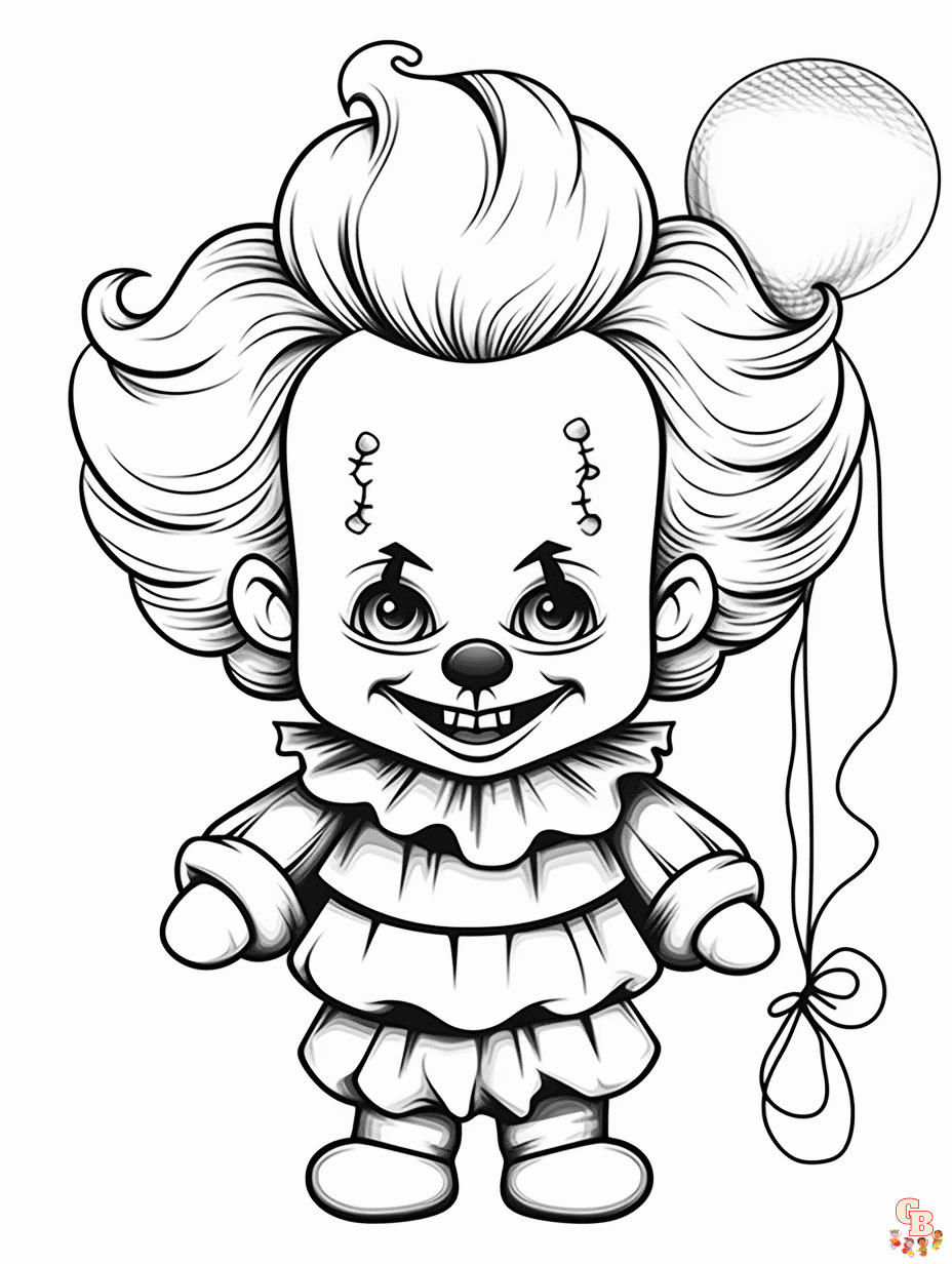 Get spooky with free pennywise coloring pages from