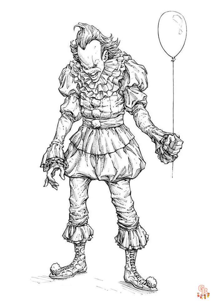 Get spooky with free pennywise coloring pages from