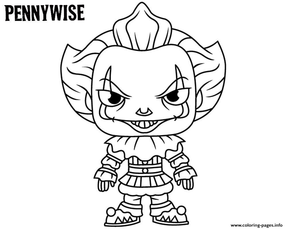 Cute pennywise coloring page printable