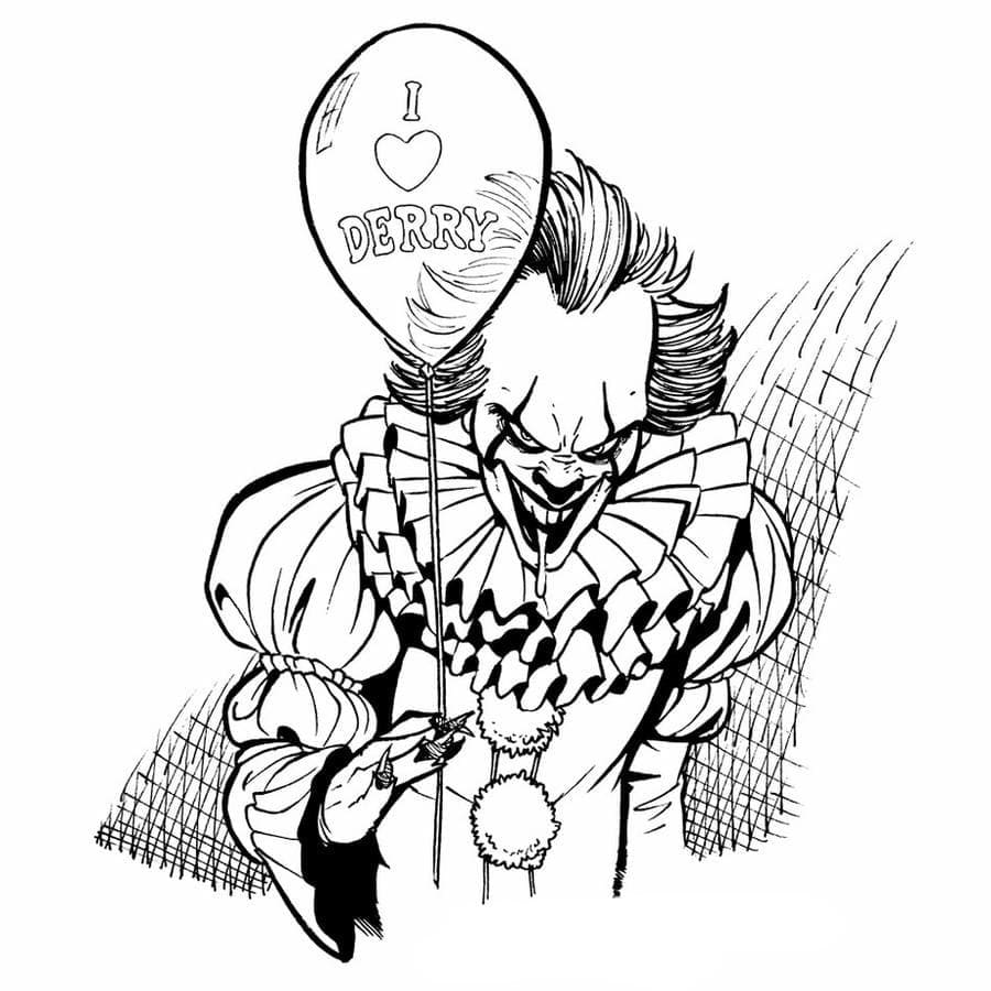 Clown pennywise from it coloring page