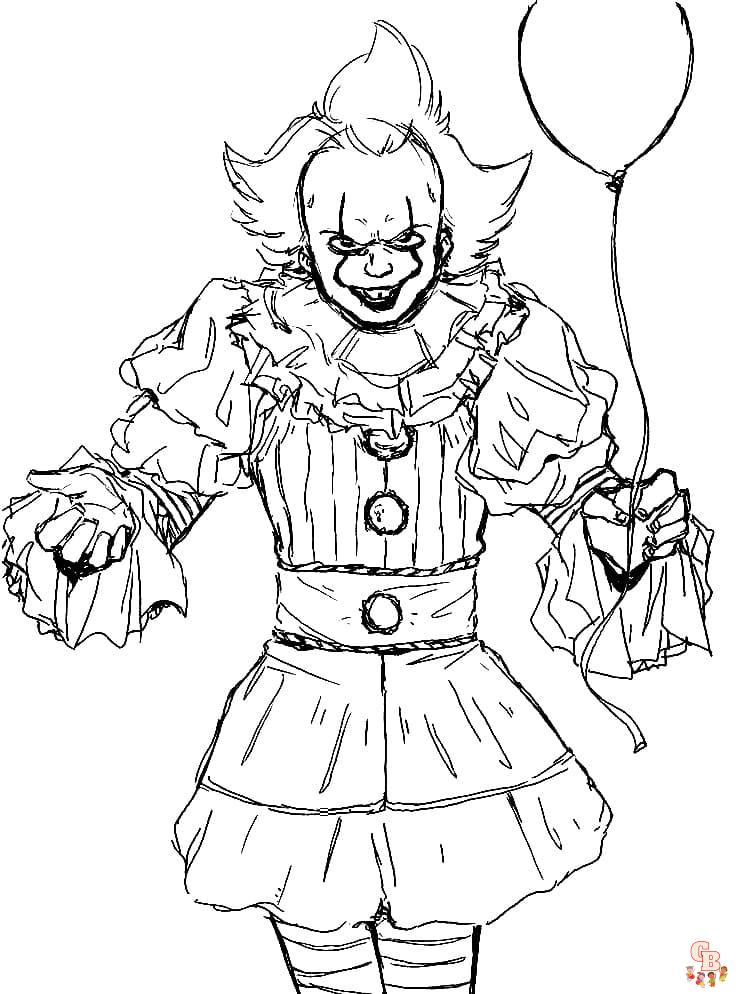 Get spooky with free pennywise coloring pages from