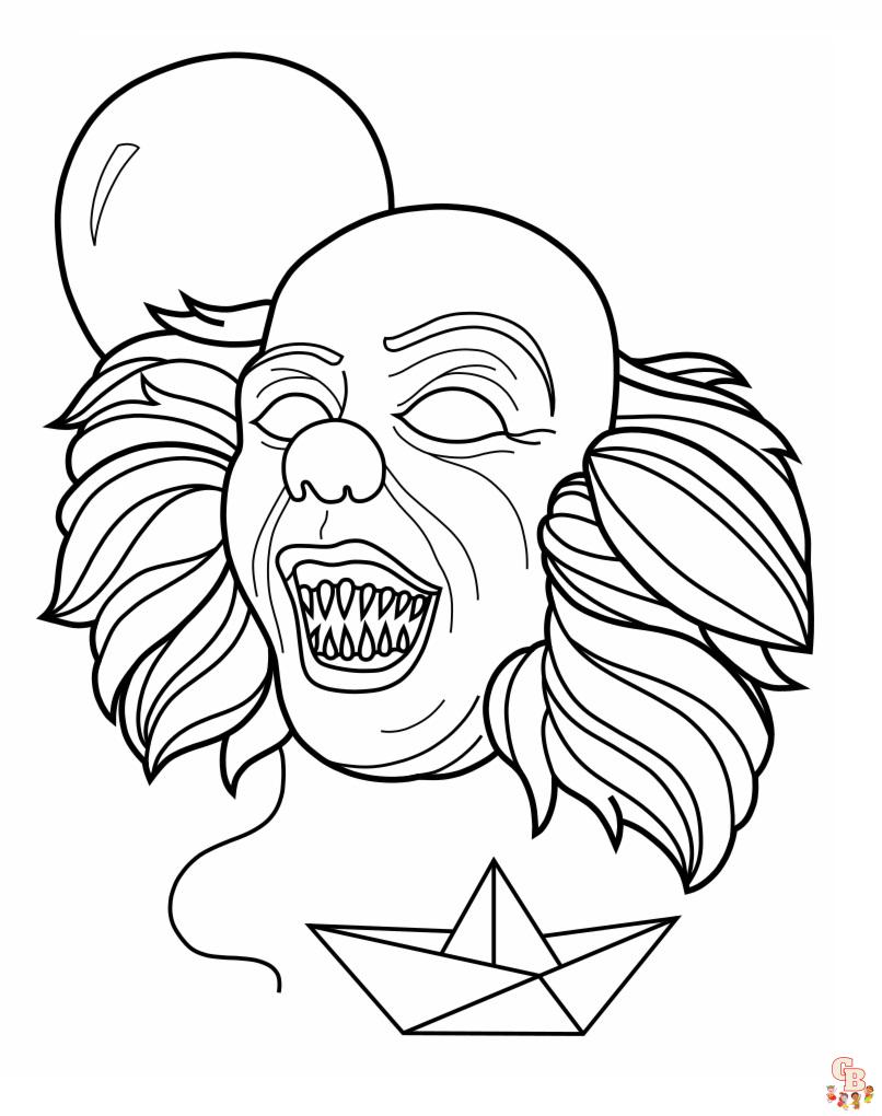 Get spooky with free pennywise coloring pages from