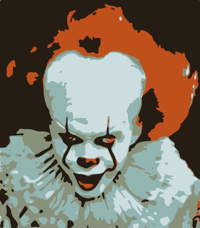 Pennywise stencil in layers