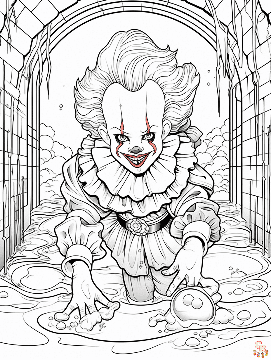 Get spooky with free pennywise coloring pages from