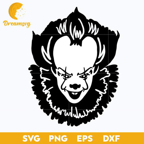 Pennywise clown pumpkin stencil svg scary halloween svg horror chara