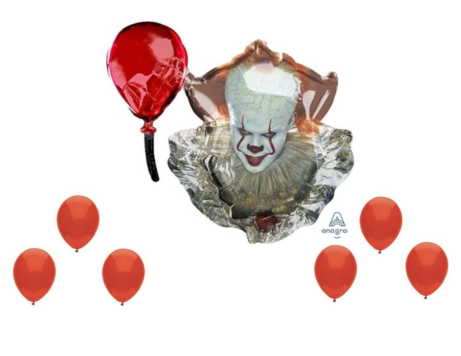 Pennywise scary clown it halloween party balloons decoration supplies red