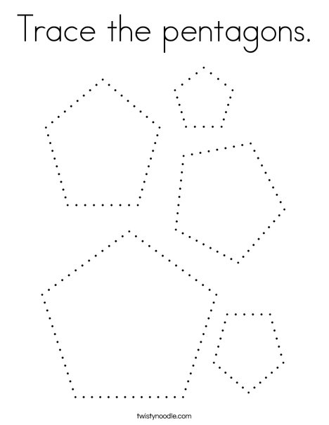 Trace the pentagons coloring page