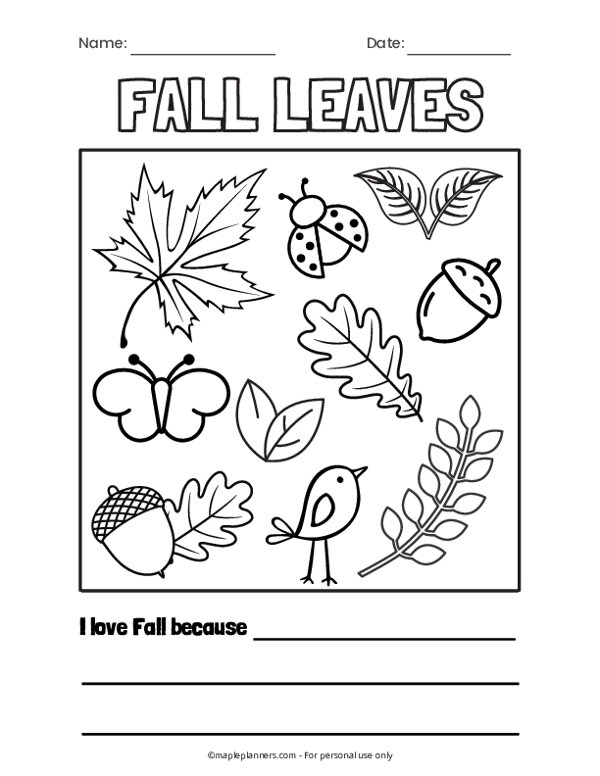 Free printable fall leaves coloring pages