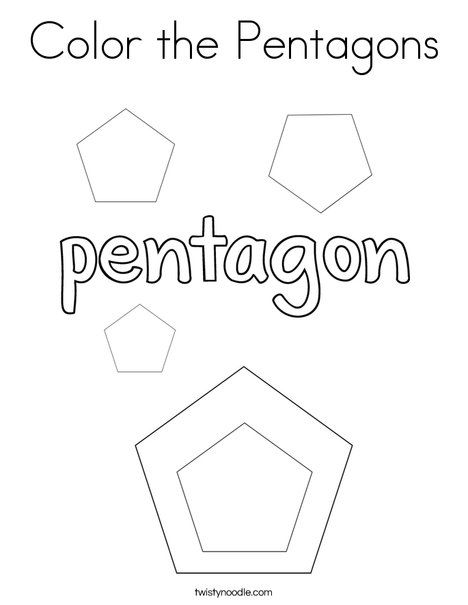 Color the pentagons coloring page coloring pages shapes for kids pentagon