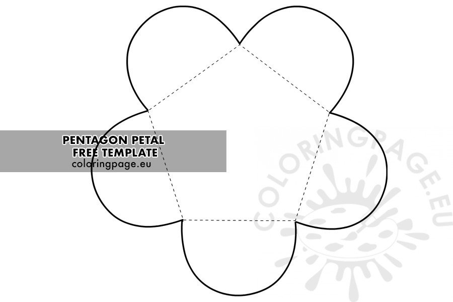 Pentagon petal template coloring page