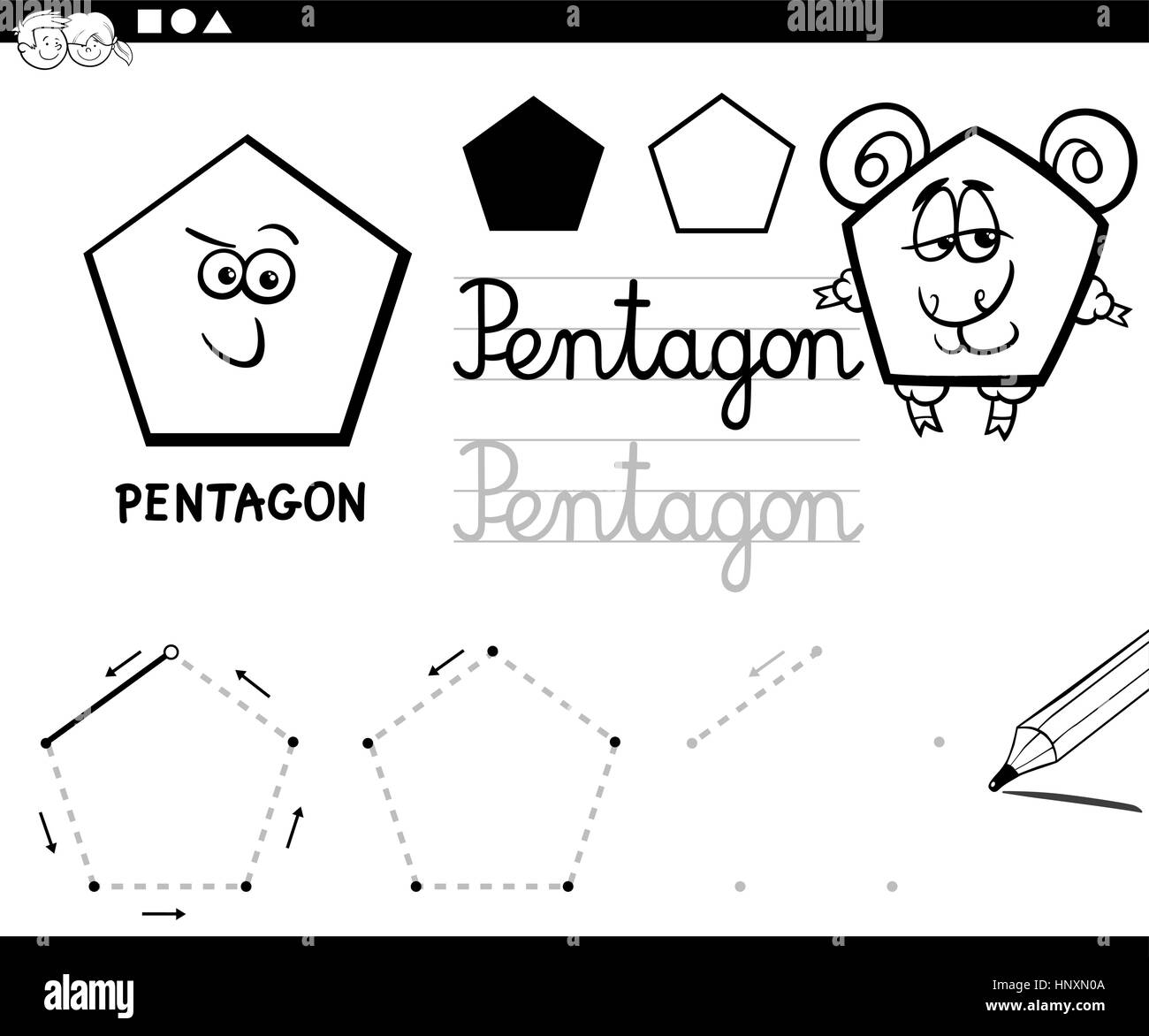 Pentagon shape coloring hi