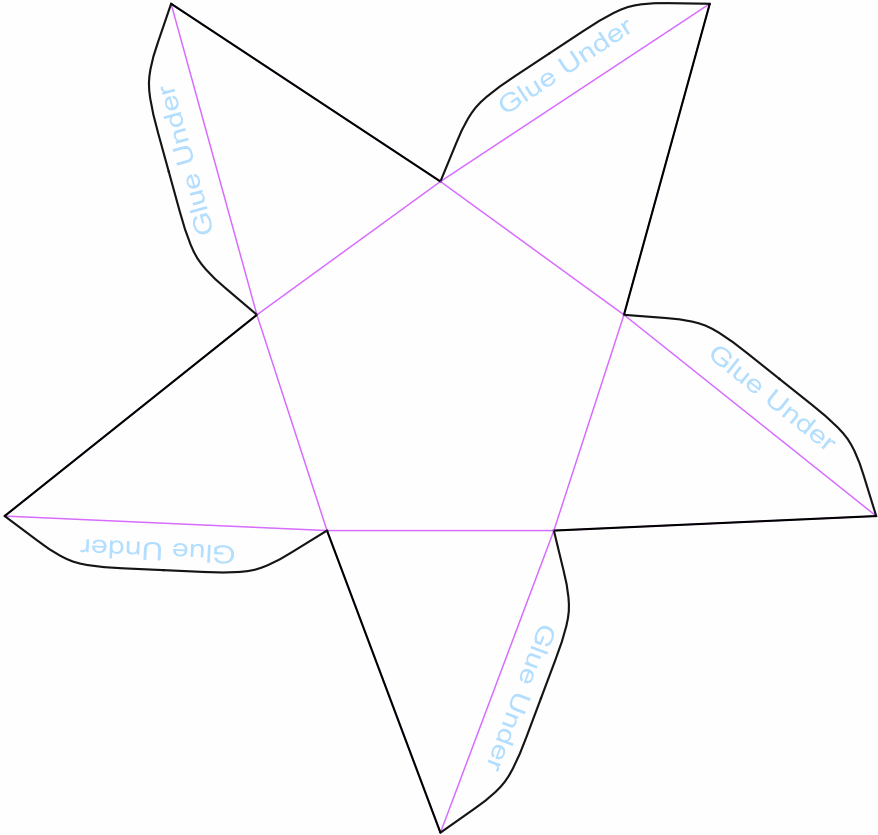 Pentagonal pyramid model template