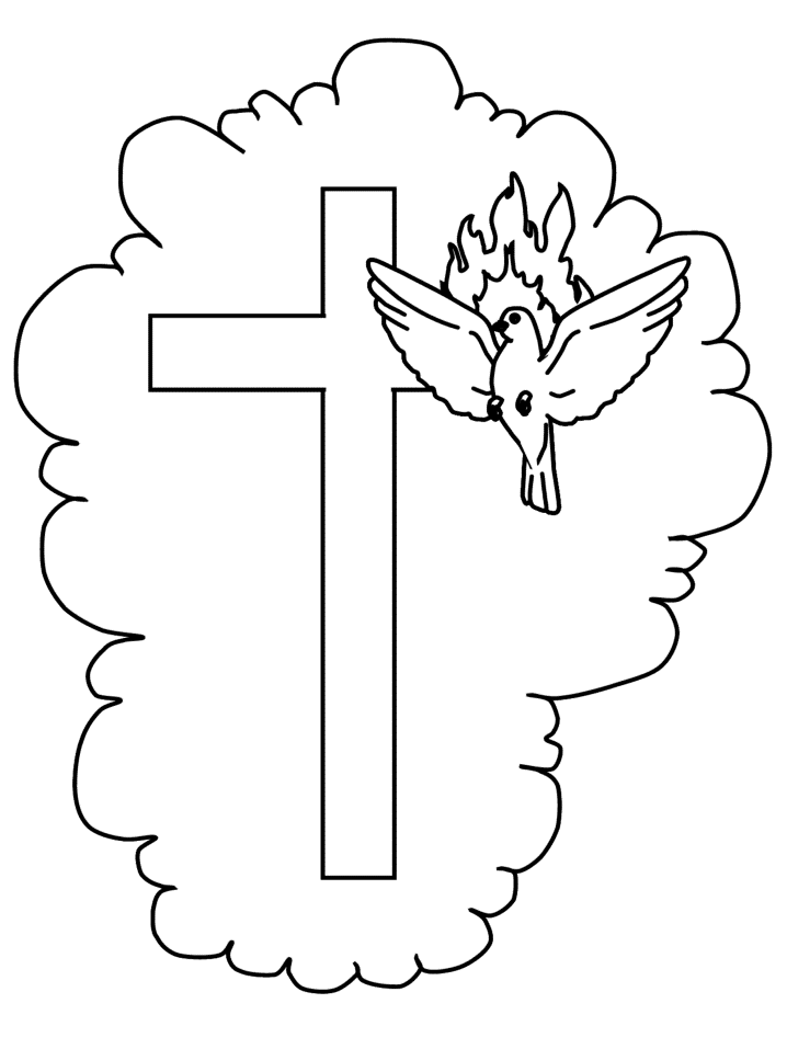 Pentecost dove colouring sheet